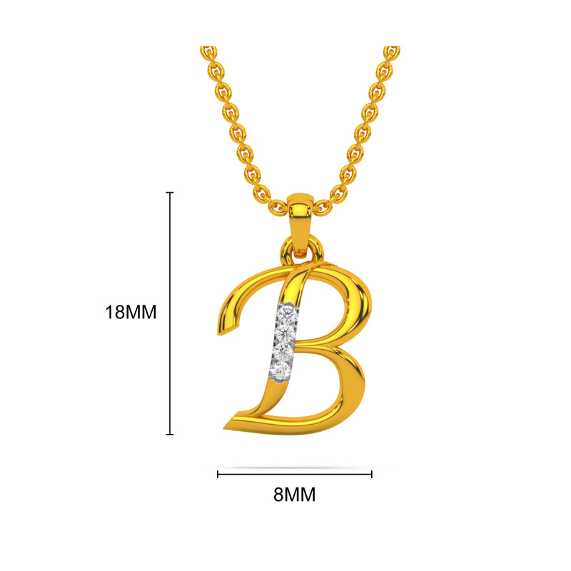 Alphabet B Diamond Pendant