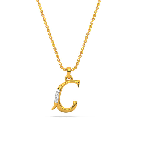 Alphabet C Diamond Pendant