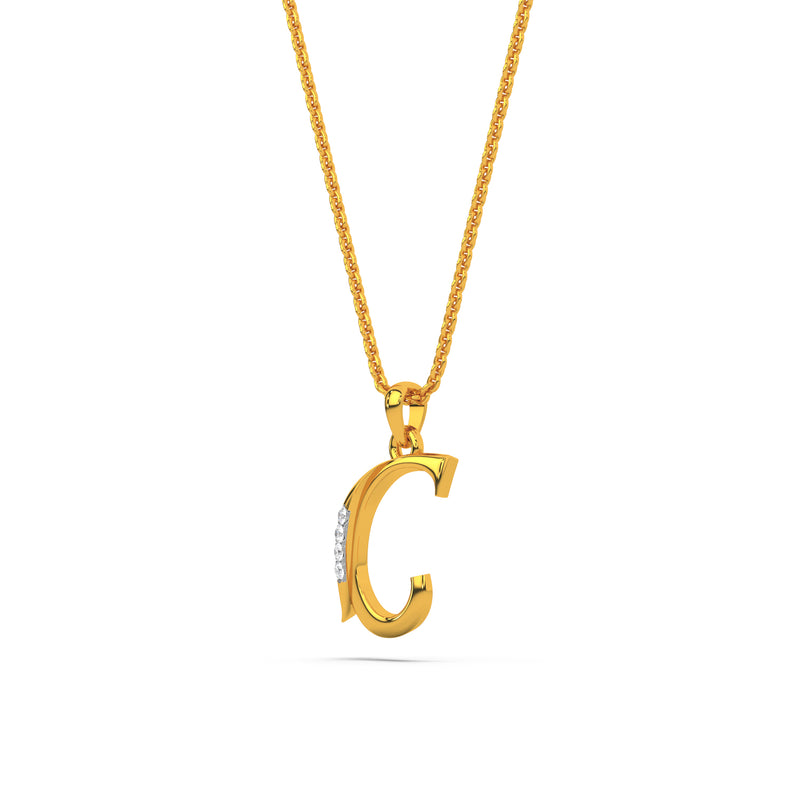 Alphabet C Diamond Pendant