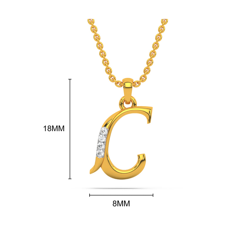 Alphabet C Diamond Pendant