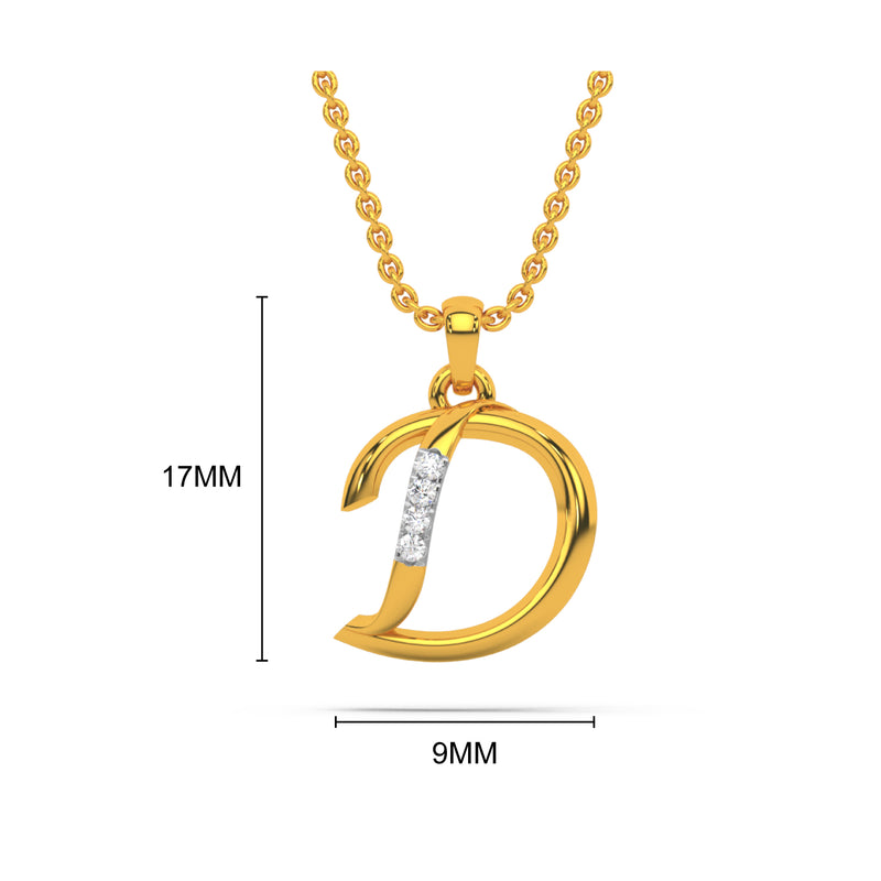 Alphabet D Diamond Pendant