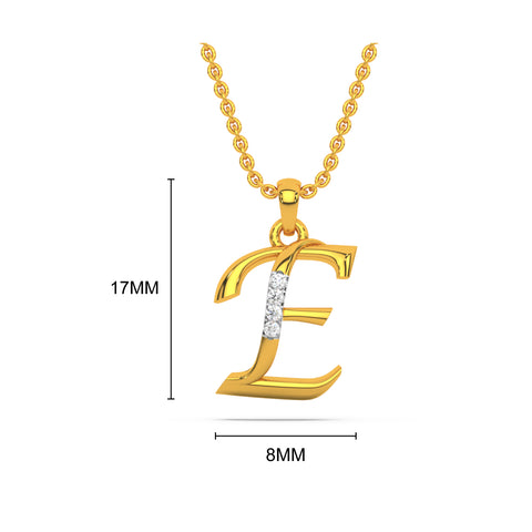 Alphabet E Diamond Pendant