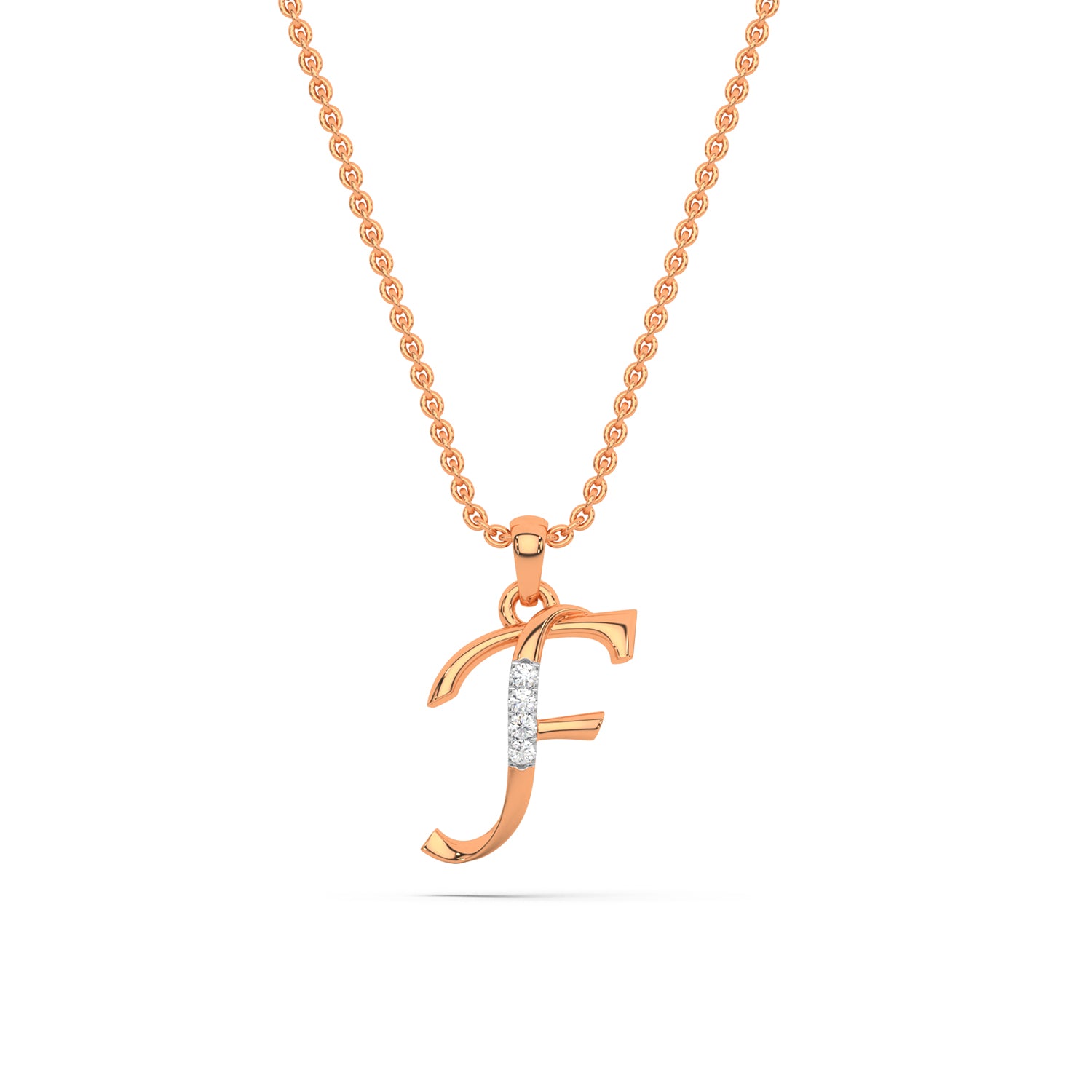 Alphabet F Diamond Pendant