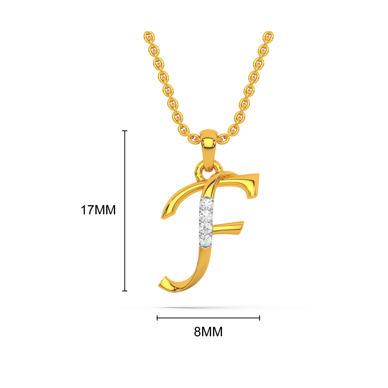 Alphabet F Diamond Pendant