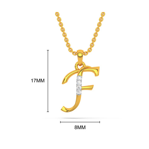 Alphabet F Diamond Pendant