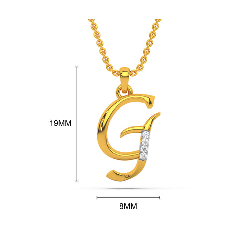 Alphabet G Diamond Pendant