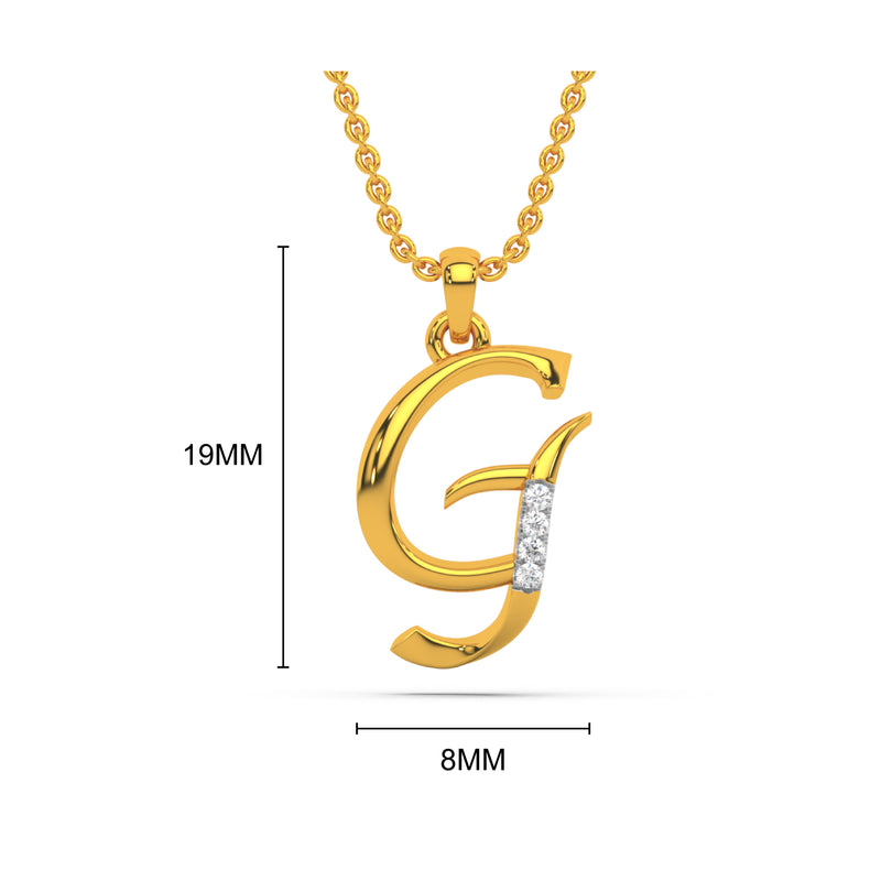 Alphabet G Diamond Pendant