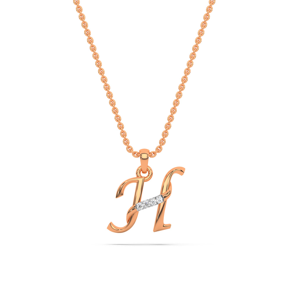 Alphabet H Diamond Pendant