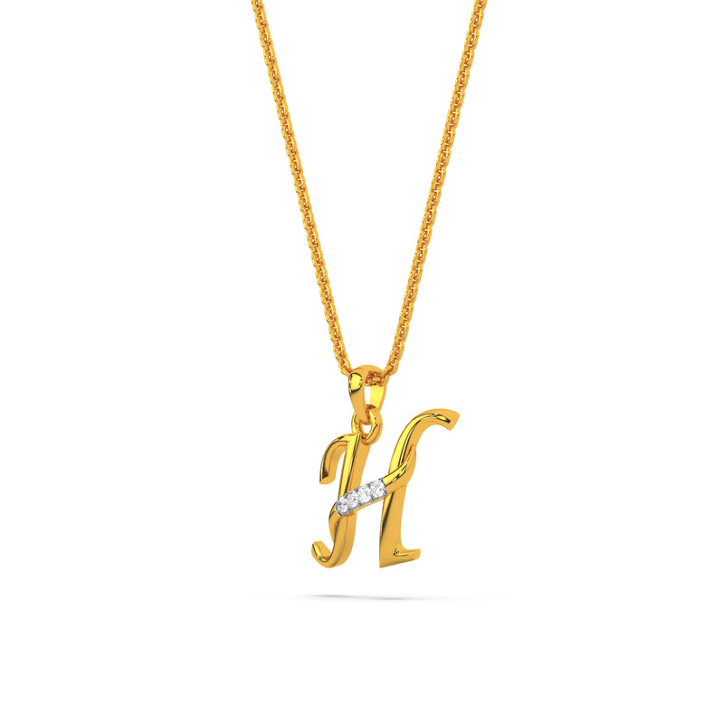 Alphabet H Diamond Pendant