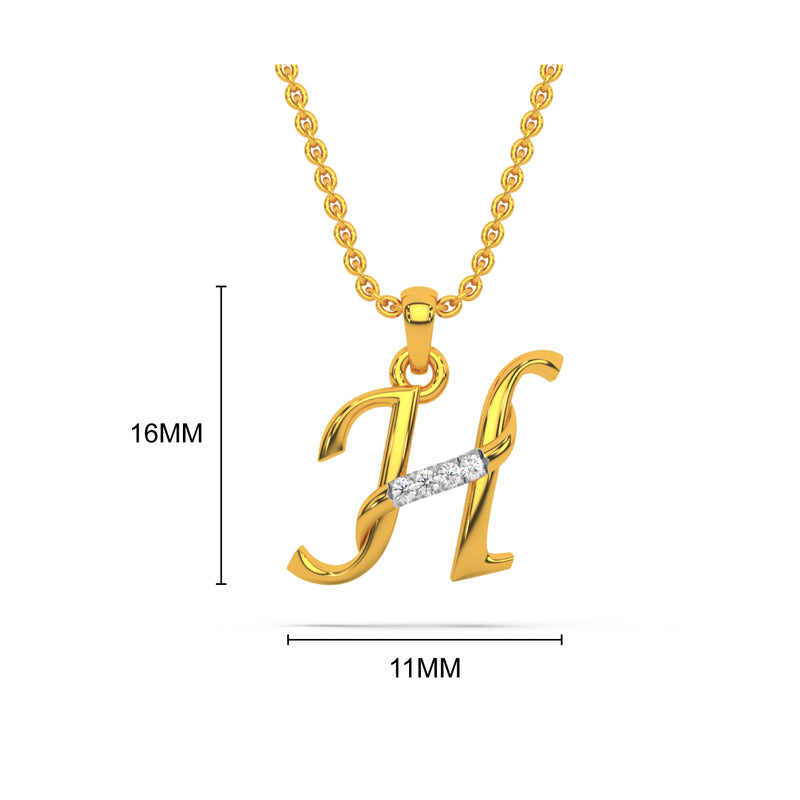 Alphabet H Diamond Pendant
