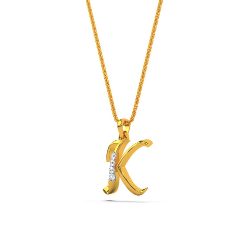 Alphabet K Diamond Pendant