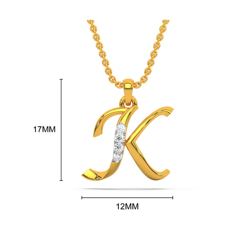 Alphabet K Diamond Pendant