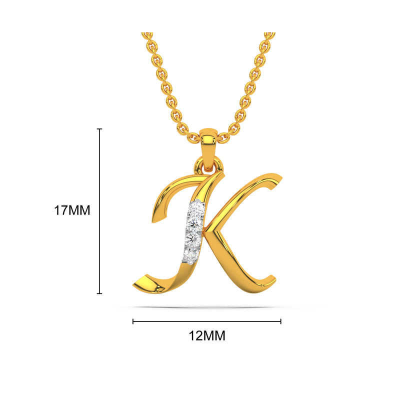 Alphabet K Diamond Pendant