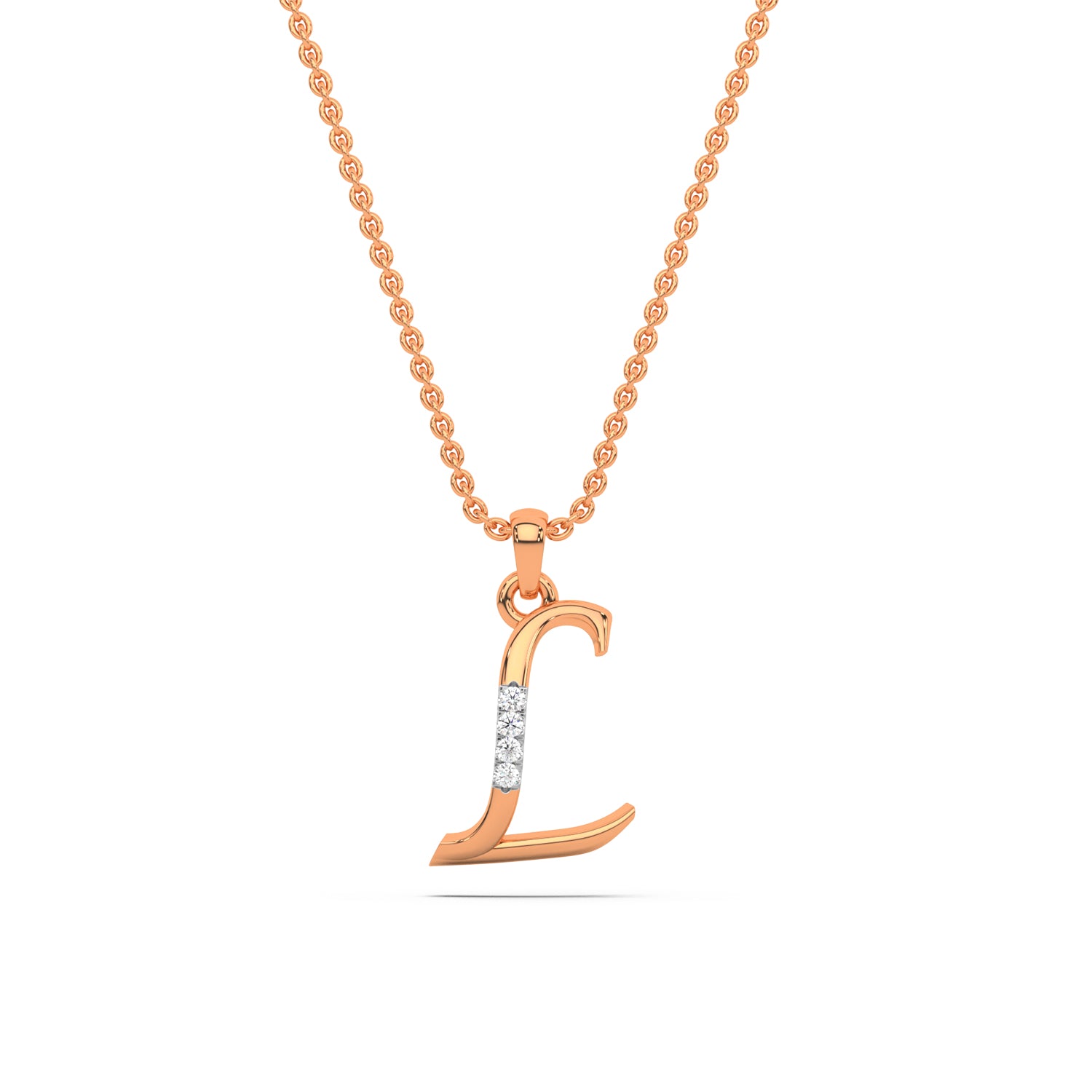 Alphabet L Diamond Pendant