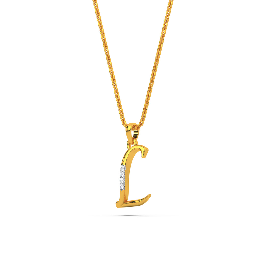 Alphabet L Diamond Pendant