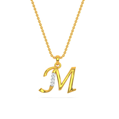 Alphabet M Diamond Pendant