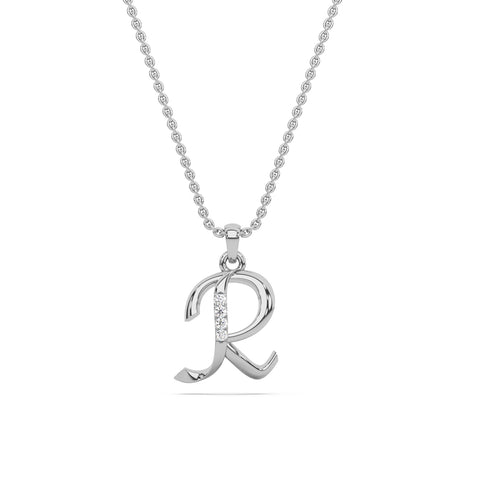 Alphabet R Diamond Pendant