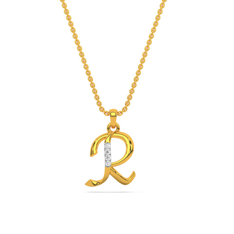 Alphabet R Diamond Pendant