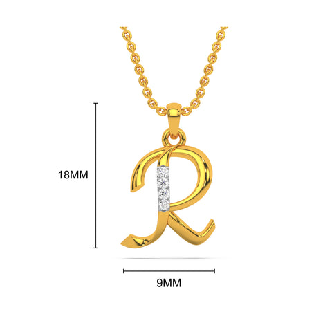 Alphabet R Diamond Pendant