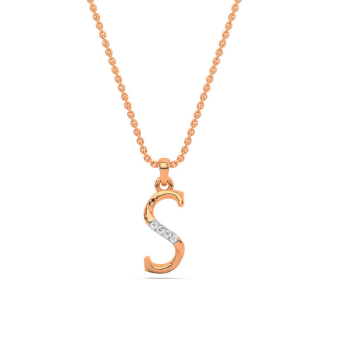 Alphabet S Diamond Pendant