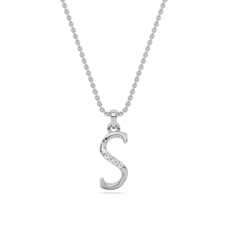 Alphabet S Diamond Pendant