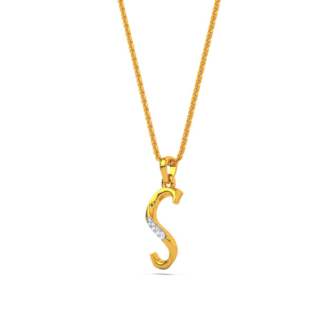 Alphabet S Diamond Pendant