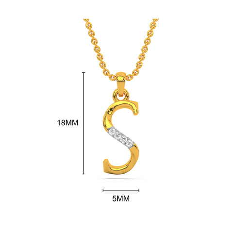 Alphabet S Diamond Pendant