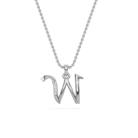 Alphabet W Diamond Pendant