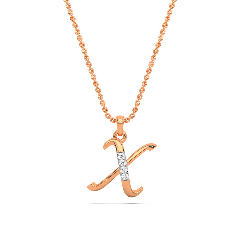 Alphabet X Diamond Pendant