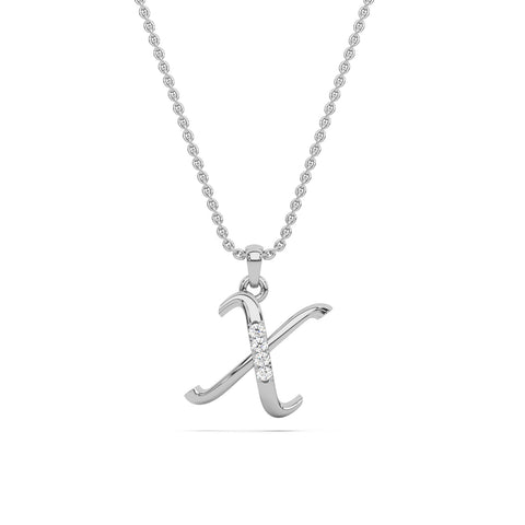 Alphabet X Diamond Pendant
