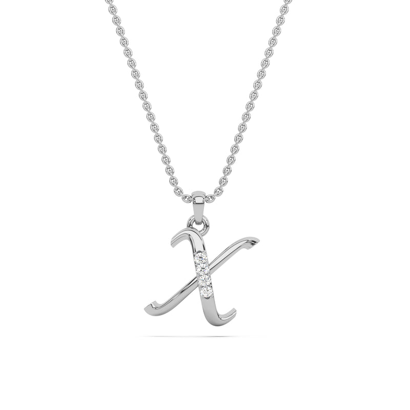 Alphabet X Diamond Pendant