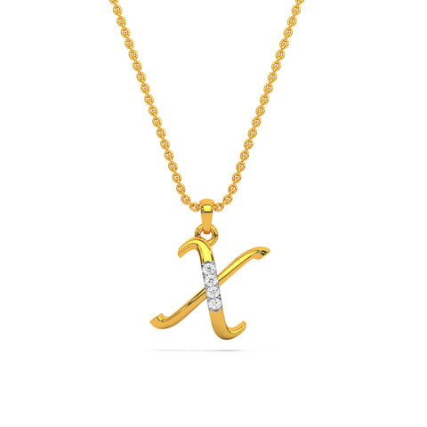 Alphabet X Diamond Pendant