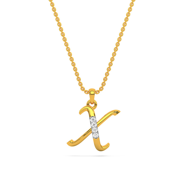 Alphabet X Diamond Pendant