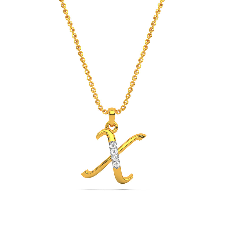 Alphabet X Diamond Pendant