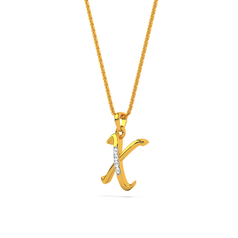 Alphabet X Diamond Pendant