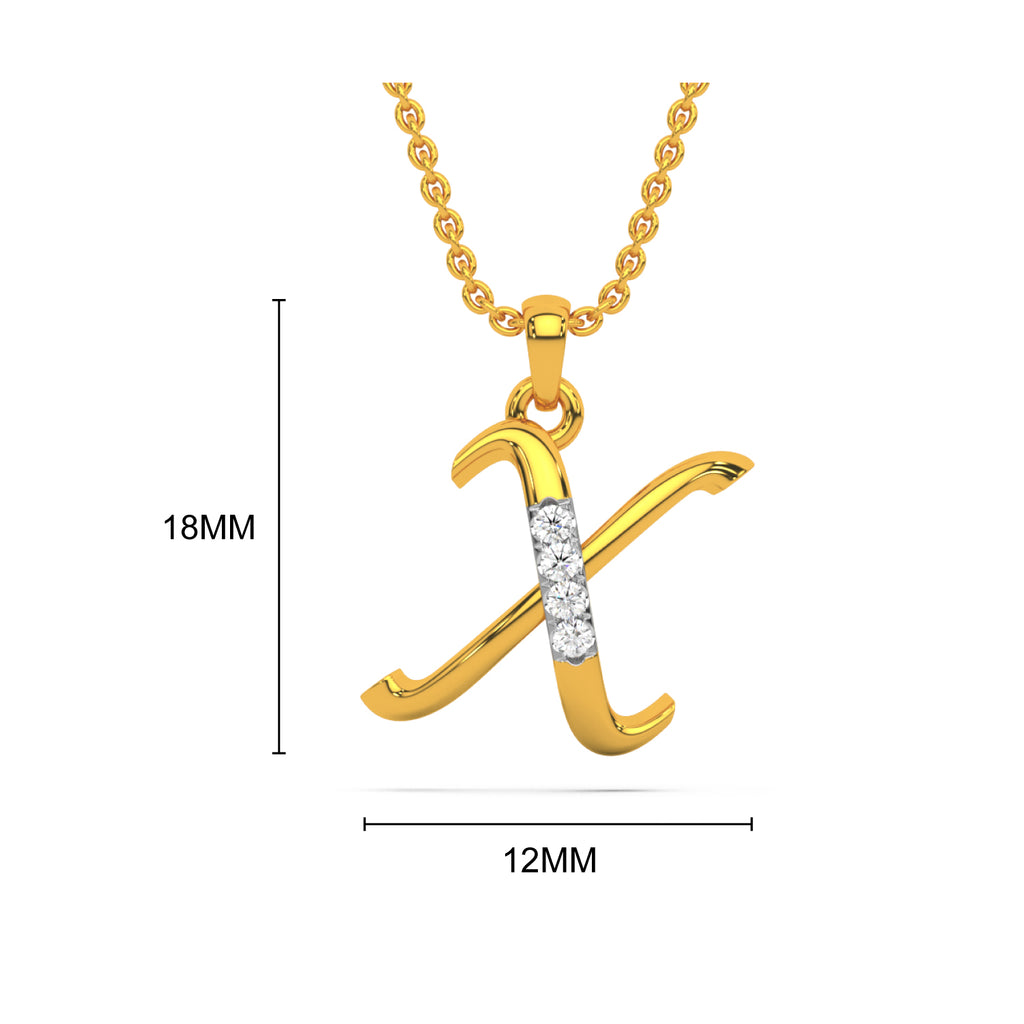 Alphabet X Diamond Pendant