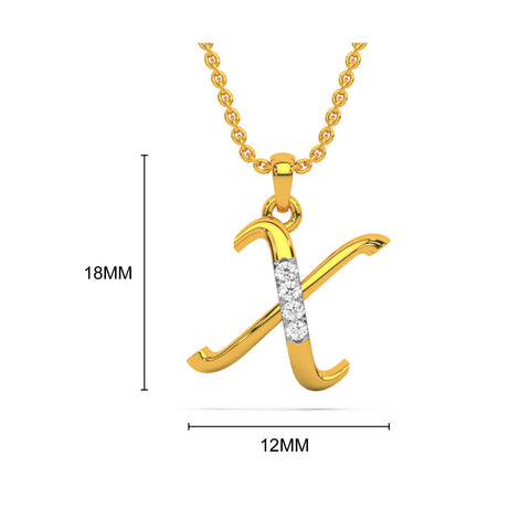 Alphabet X Diamond Pendant