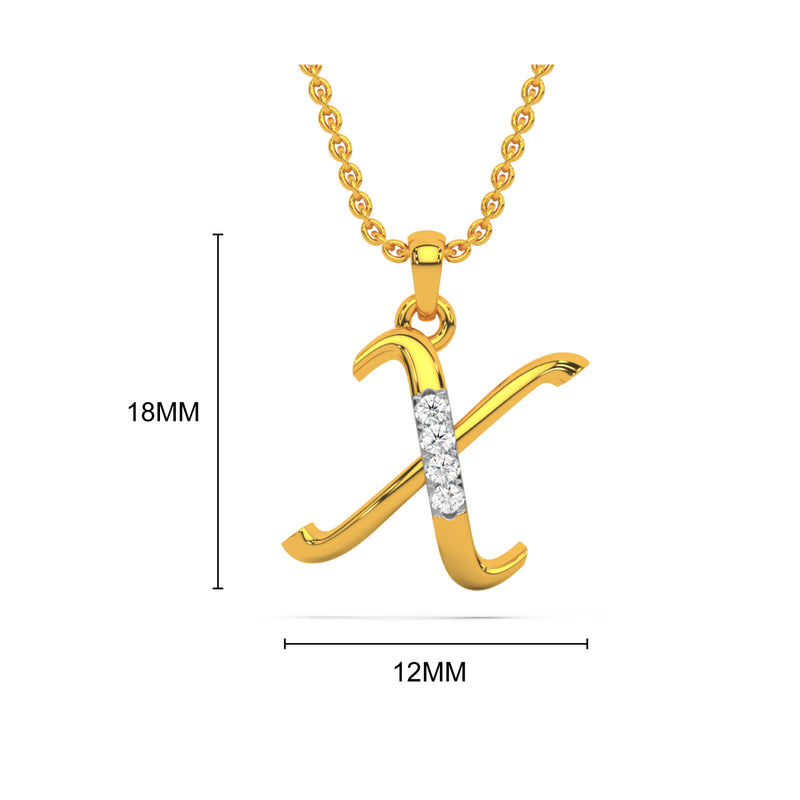 Alphabet X Diamond Pendant