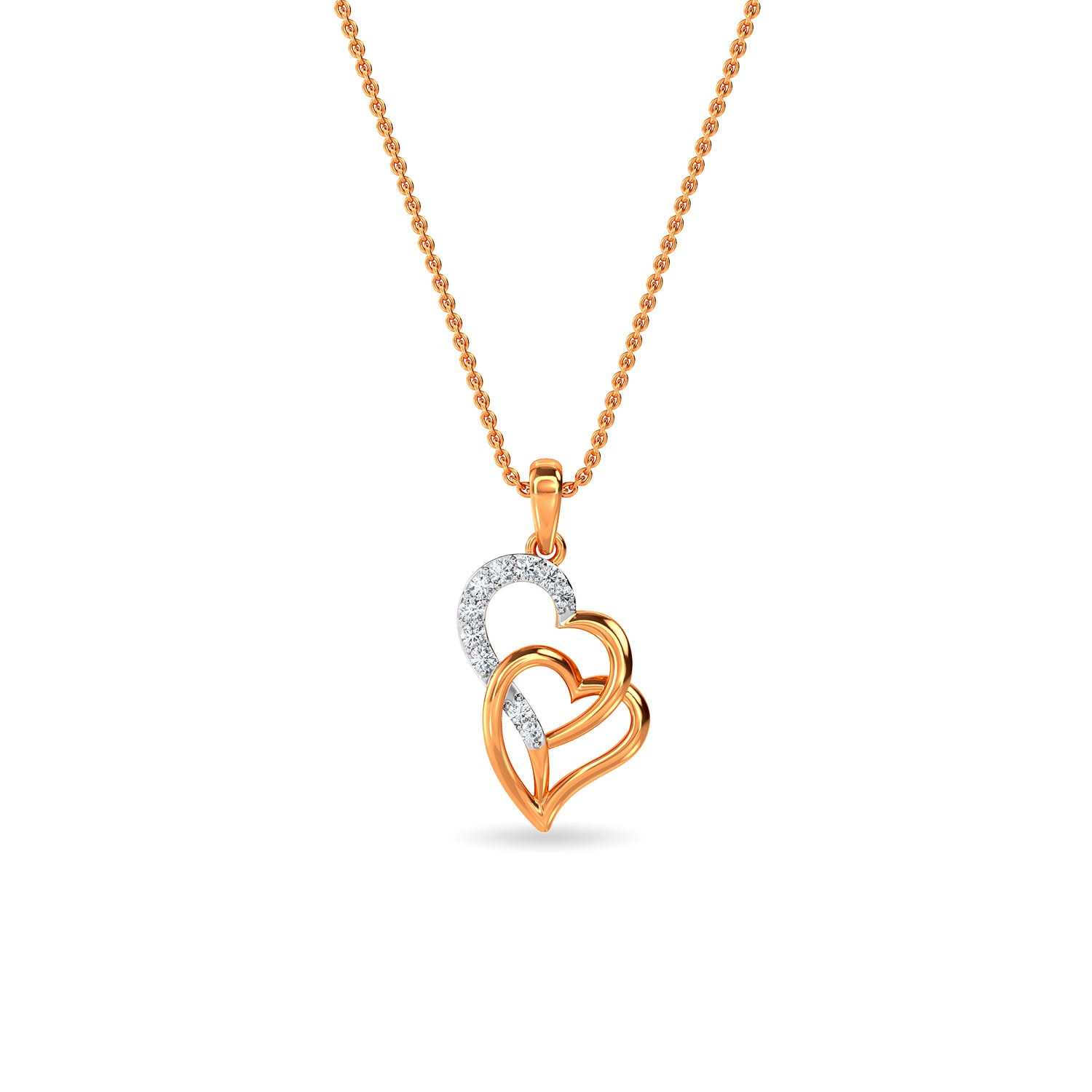 Twin Mate Heart Diamond Pendant