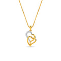 Twin Mate Heart Diamond Pendant