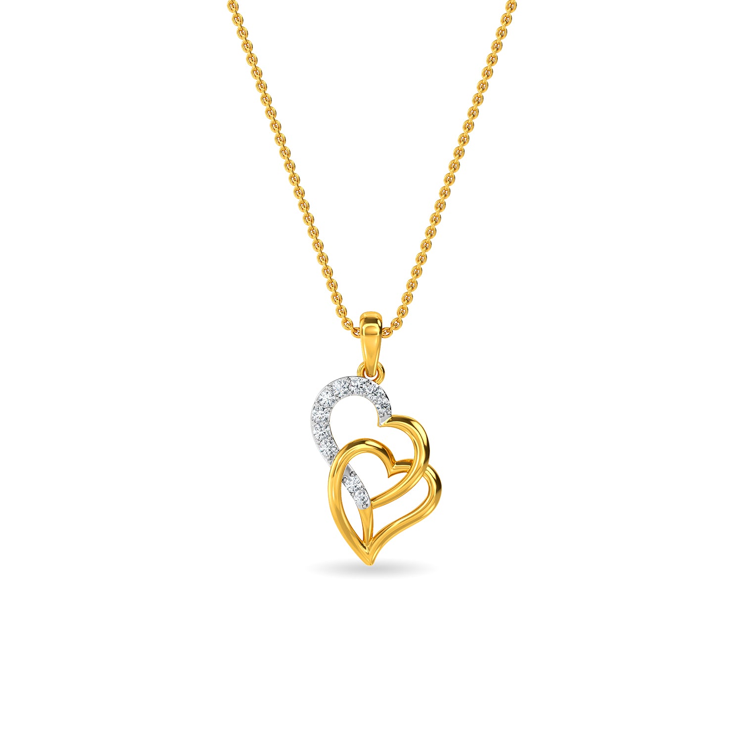 Twin Mate Heart Diamond Pendant