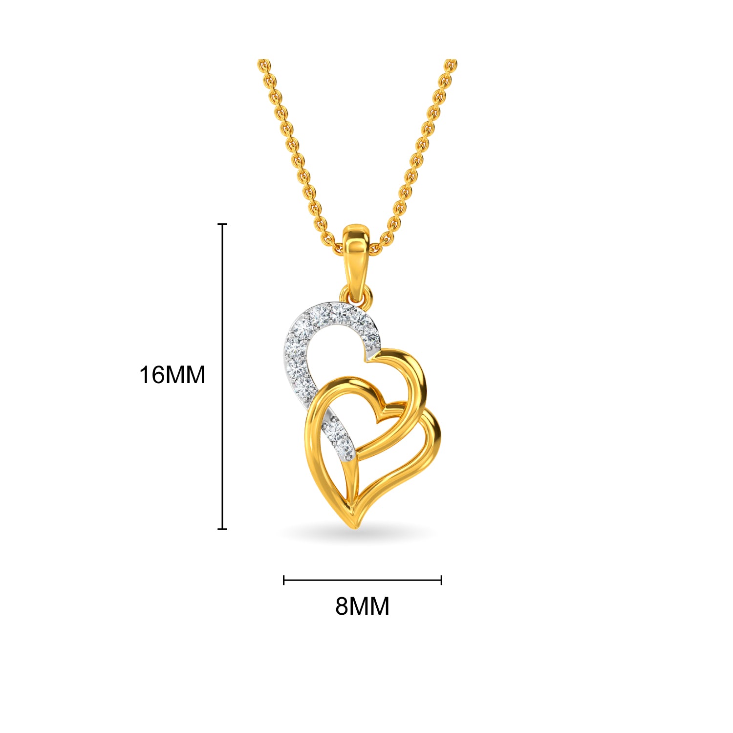 Twin Mate Heart Diamond Pendant
