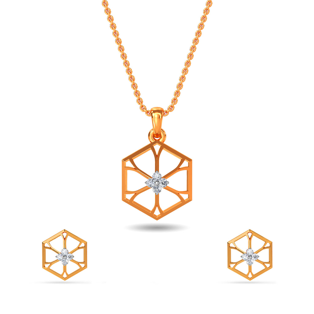 Amelia Diamond Pendant Set