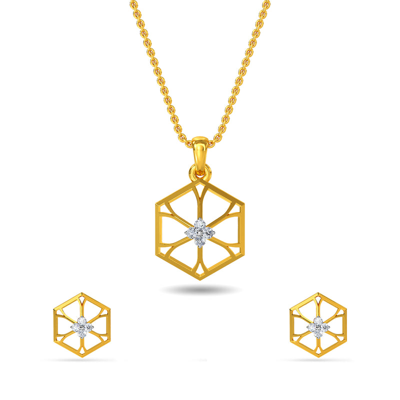 Amelia Diamond Pendant Set