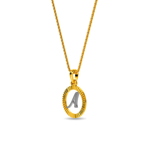 Initial A Gold Pendant