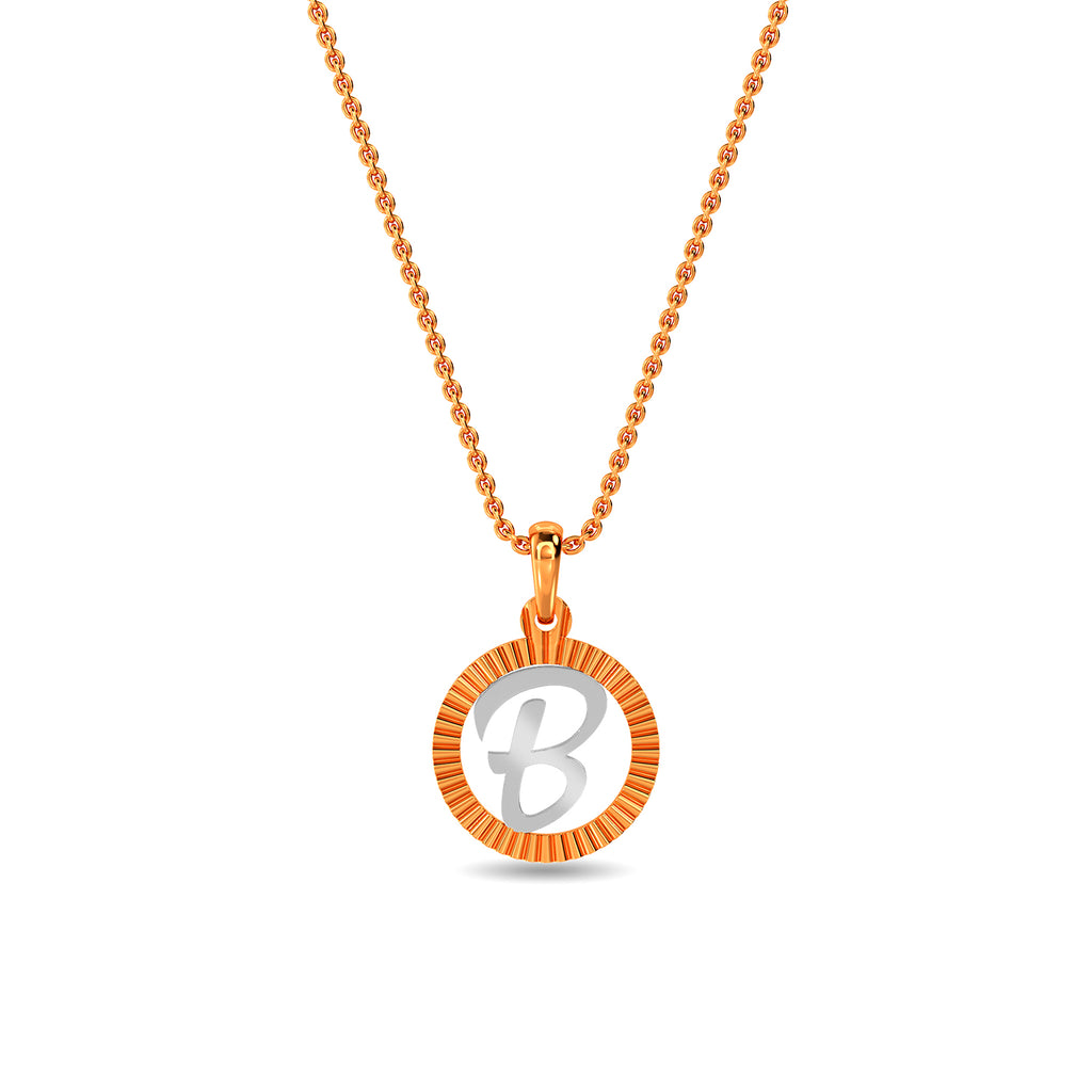 Initial B Gold Pendant