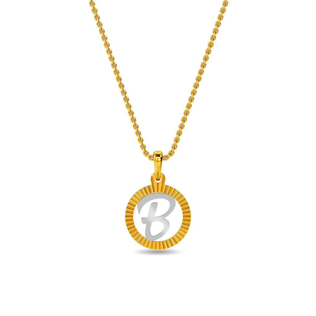 Initial B Gold Pendant