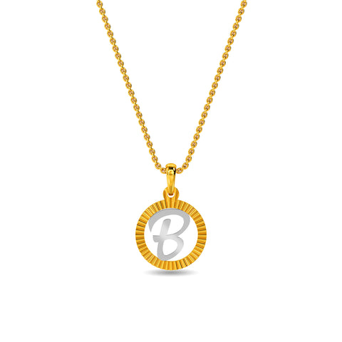 Initial B Gold Pendant