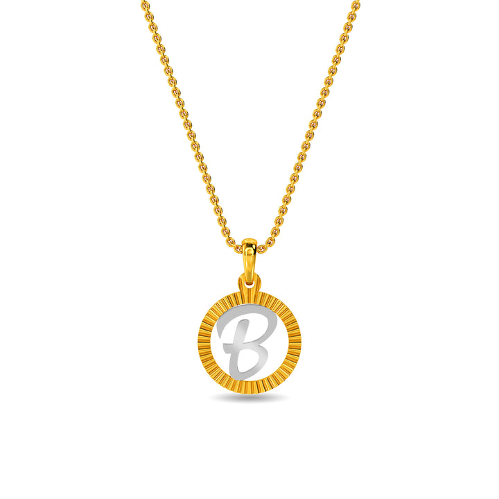 Initial B Gold Pendant