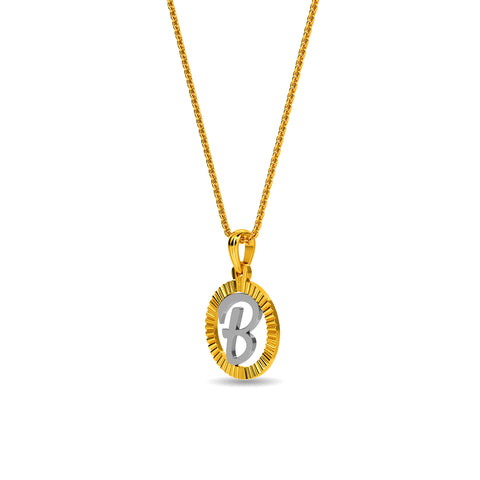 Initial B Gold Pendant